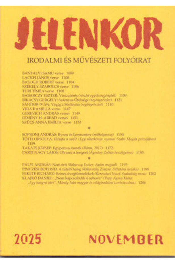 Jelenkor - Irodalmi és művészeti folyóirat - 2025. november