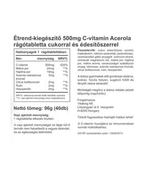 Acerola C-500 in Raspberry Flavor - 40